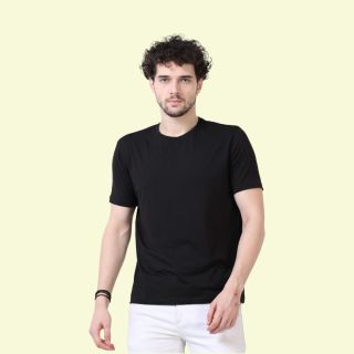Rare Rabbit Signature Round Neck T-shirt- Black