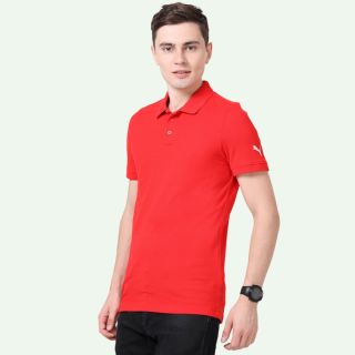 Puma Polo Neck - Plain Poly Cotton 220 GSM T-Shirt- Red