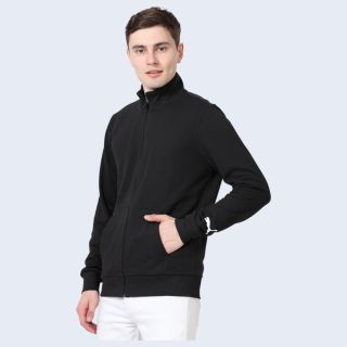 Puma Poly Cotton 280 GSM Sweat Jacket- Black