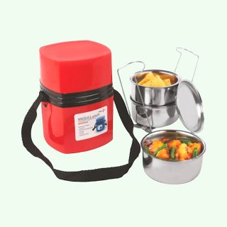 Mega Lunch 3 Foodgrade Lunch Box- Red