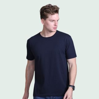 Indian Terrain Classic Solid Crew Neck T-Shirt-Navy Blue