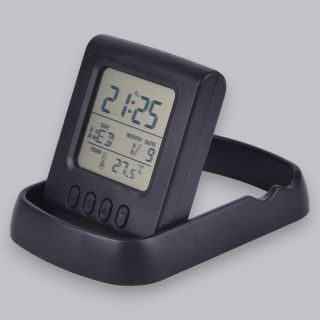 Tic-Toc 2-In-1 Alarm Clock With Moblie Stand- Black