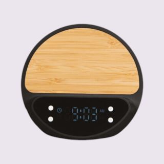 Smiley Table Clock with 15W Wireless Charger- Black