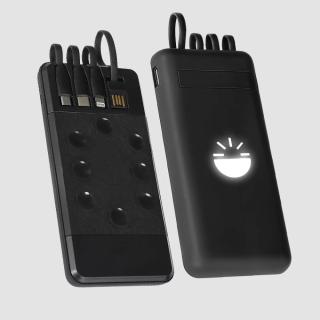 Glow Gadgets Ray-Suction With Wireless Fast Charging Powerbank-10000mAh- Black