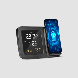 Glow Gadgets Shimmer-Wireless With Clock-Black