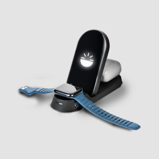 Glow Gadgets Flare Doc-3 in 1 Wireless Charging-Black