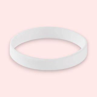 Silicone Wrist Band - 20mm - White