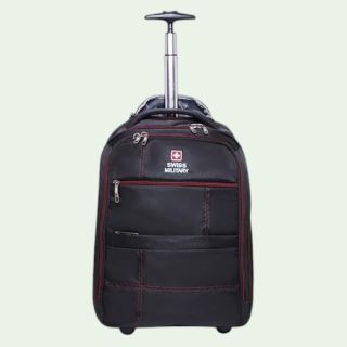 Swiss Military Glaze Laptop Backpack Cum Overnighter Trolley- Black- 35L