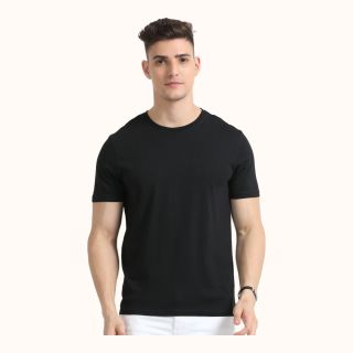 Skechers Poly Cotton Round Neck T-shirt- Black