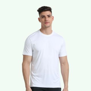 Skechers Polyester Round Neck T-shirt- White