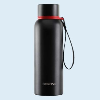Borosil Hydra Trek Bottle- Black- 700ml
