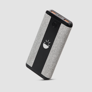 Glow Gadgets Blaze-Jute Finished Powerbank-10000mAh-Black with Grey