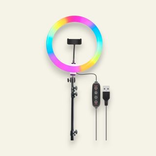 Digitek Led Ring Light Stand And Smartphone Mount (Drl-14C Rgb)-Black