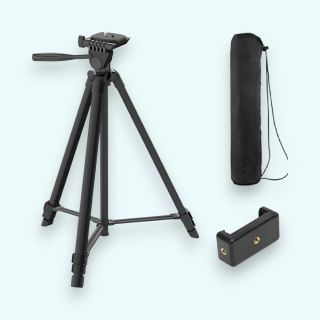 Digitek Portable Aluminum Alloy Tripod With Smartphone Holder (Dtr 480Lw)-Black