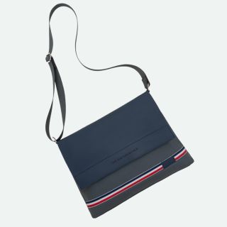 Stockholm Messenger Bag- Grey With Navy
