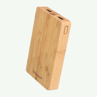 Aspen QI 10,000 mAh Bamboo Power Bank With 15W Wireless Charger-Natural Brown