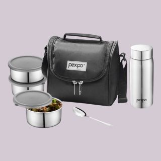 Pexpo Steel Meal Box Classic- 500ml- Black