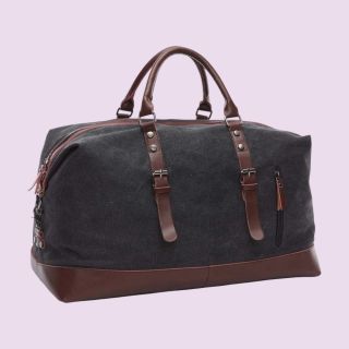 Canvas Travel Duffle Bag- Black- 40L