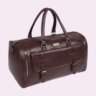 Travel Duffle Bag With Shoe Pocket- Brown- 40L