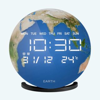 Xech Solaris X Desktop Clock Speaker- Earth- Blue