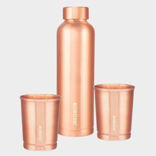 Borosil ECO Copper Bottle & Glass Set