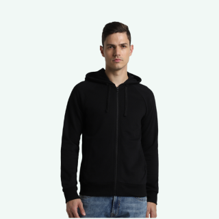 Jack&Jones Austin Hoodie with Zip- Black