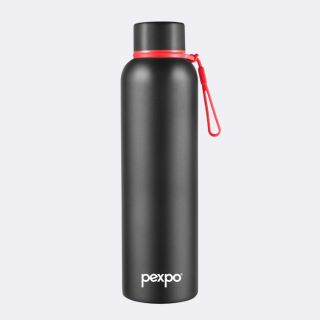 Pexpo Bravo ThremoSteel Hot&Cold Water Bottle- 1000ml- Black