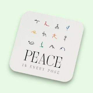 Yoga Vibes Square Coaster - Mindful Serenity