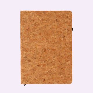 Cork Eco Friendly A5 Notebook With Hard Bound Cover And Elastic Fastener- Natural Brown