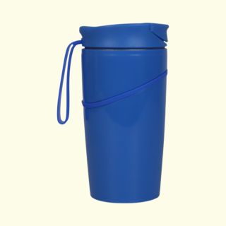 Power Plus Mighty Stainless Steel Magic Coffee Mug with Silicon Strap - Blue - 350ml