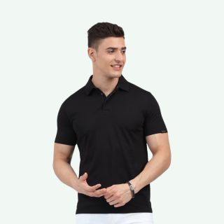 Rare Rabbit Signature Polo T-shirt- Black