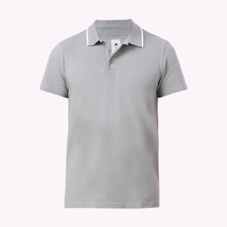 Adidas 100% Cotton Tipping Polo T-Shirt (210 gsm)- Grey with White Tipping
