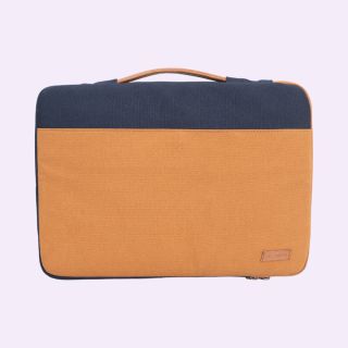 Skittles Laptop Sleeve - Mustard with Navy Blue