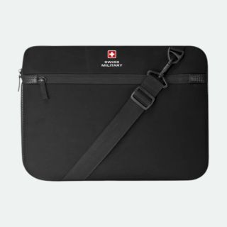 Swiss Military Receptor Protective Laptop Sleeve Sling Case- Black- 3L