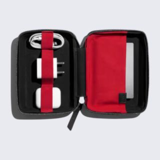 Daily Object Marshal Mini Tech Kit Organiser-Leatherite-Black with Red
