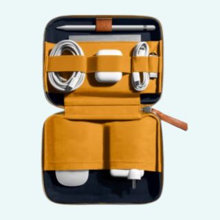 Daily Object Marshal Tech Kit Organiser- Cotton-Canvas- Black with Mustard