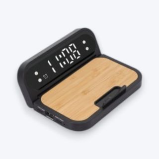 Snooze Clock with Alarm Wireless Charger-  Black