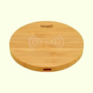 Olive- Wireless Bamboo Charger- 15W- Natural Brown