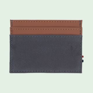 Houston Card Wallet- Grey with Tan