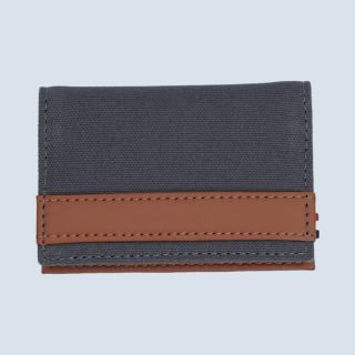 Frankfurt Card Wallet With RFID Protection- Navy Blue With Tan