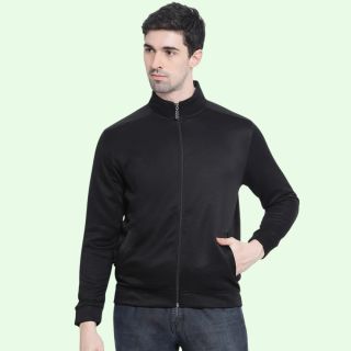 Swiss Military Interlock Poly Full Zipper Jacket- Black