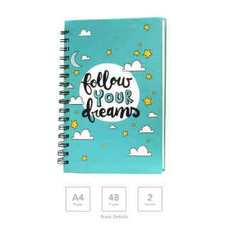 Custom-Made Wiro Hard Cover Notebook A4 | 48 Pages | 2 Inserts