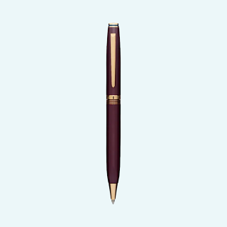 Lapis Bard Contemporary Bordeaux Ballpoint Pen Gold Trims- Brown
